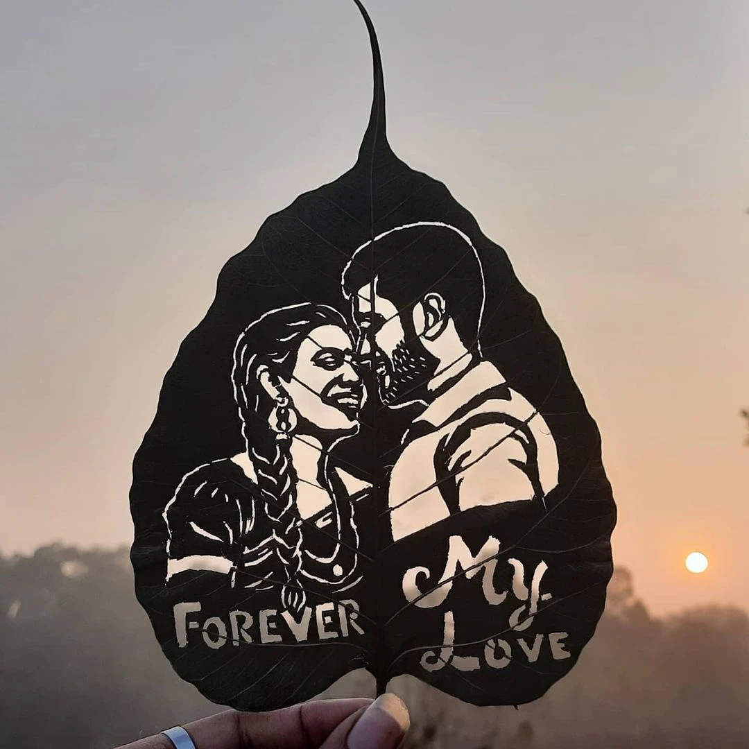 1652096052035 Leaf Art Portrait with Acrylic Frame